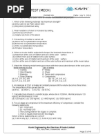 Screening Test (Mech) : Answer The Questions Given Below Within 60 Minutes. Use Blue/black Ball Point Pen