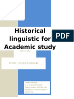 Historical Linguistic For Academic Study: PALI 32554