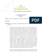 LEY 27 de 4 de Mayo de 2015. Que Reforma El Código Fiscal y Dicta Otras Disposiciones LA ASAMBLEA NACIONAL DECRETA