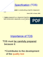 Table of Specification - K-12