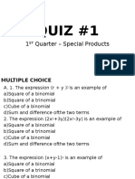 Quiz #1-Special Products