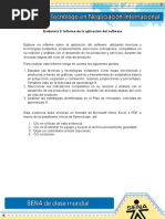 Evidencia 3 Informe de La Aplicacion Del Sofware