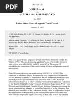 Odell v. Humble Oil & Refining Co, 201 F.2d 123, 10th Cir. (1953)