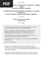 Allendale Mutual Insurance Company, A Rhode Island Corporation v. Kaiser Engineers, Division of Henry J. Kaiser Company Sergent Hauskins & Beckwith, 804 F.2d 592, 10th Cir. (1986)