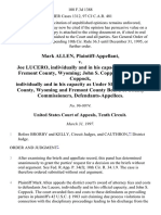 Mark Allen v. Joe Lucero, Individually and in His Capacity as Sheriff, Fremont County, Wyoming John S. Coppock, AKA Jack Coppock, Individually and in His Capacity as Under Sheriff, Fremont County, Wyoming and Fremont County Board of County Commissioners, 108 F.3d 1388, 10th Cir. (1997)