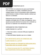 Como Formatear La PC