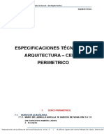 Especificaciones Tecnicas de Arquitectura - Cerco Perimetrico