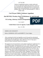 Carl Wayne Criss v. Jim Dennis, Warden State of Oklahoma, by and Through Susan B. Loving, Attorney General, 43 F.3d 1482, 10th Cir. (1994)