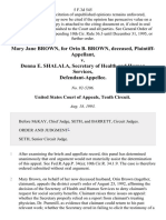 Mary Jane Brown, For Orin B. Brown, Deceased v. Donna E. Shalala, Secretary of Health and Human Services, 5 F.3d 545, 10th Cir. (1993)