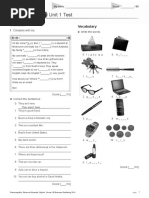 Unit 1 Test: Grammar Vocabulary