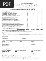 Corporate SponsCorporate Sponsorship Formsorship Forms - Healthcare Workshop