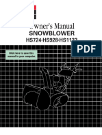 Honda HS928 Snowblower Manual