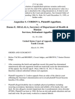 Augustine S. Cordova v. Donna E. Shalala, Secretary of Department of Health & Human Services, 17 F.3d 1436, 10th Cir. (1994)