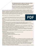 Estructura Del Sistema de Seguridad Social y Laboral en Venezuela