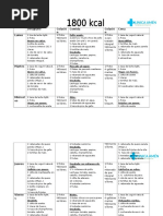 Tabla 1800 Kcal.