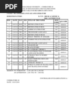 SEM Date DAY Ses Title of The Paper SUB Code Q.P.Code