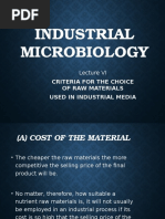 Industrial Microbiology: Criteria For The Choice of Raw Materials Used in Industrial Media