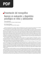 Presentación Del Monográfico Avances en Evaluación y Diagnóstico Psicológico en Niños y Adolescentes