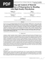 Improving and Analysis of Material Characteristics of Polypropylene by Blending With High Density Polyethylene