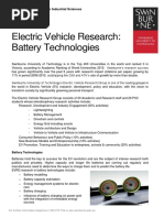 Electric Vehicle Research Battery Technology