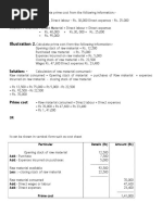 Cost Sheet Problems