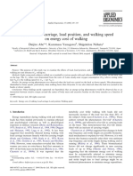 Effects of Load Carriage, Load Position, and Walking Speed On Energy Cost of Walking