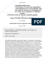 United States v. James Snyder, 937 F.2d 617, 10th Cir. (1991)