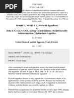 Donald L. Motley v. John J. Callahan, Acting Commissioner, Social Security Administration, 125 F.3d 862, 10th Cir. (1997)