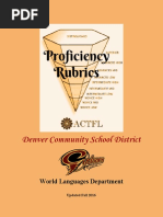 Denver Community School District World Language Proficiency Rubrics