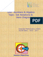 Set Notations & Venn Diagrams