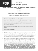 Odus H. Rogers v. Helene A. Saeger, Robert W. Saeger and Homer D. Stanley, 247 F.2d 758, 10th Cir. (1957)