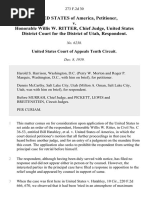 United States v. Honorable Willis W. Ritter, Chief Judge, United States District Court For The District of Utah, 273 F.2d 30, 10th Cir. (1959)