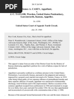 James A. Casey v. J. C. Taylor, Warden, United States Penitentiary, Leavenworth, Kansas, 281 F.2d 549, 10th Cir. (1960)