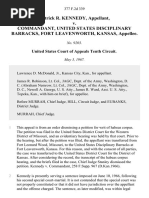 Patrick R. Kennedy v. Commandant, United States Disciplinary Barracks, Fort Leavenworth, Kansas, 377 F.2d 339, 10th Cir. (1967)