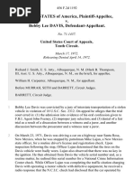 United States v. Bobby Lee Davis, 456 F.2d 1192, 10th Cir. (1972)