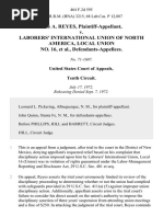 Jose A. Reyes v. Laborers' International Union of North America, Local Union No. 16, 464 F.2d 595, 10th Cir. (1972)