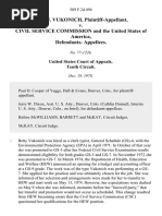 Betty J. Vukonich v. Civil Service Commission and The United States of America, Defendants, 589 F.2d 494, 10th Cir. (1978)