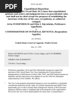 Alvin Stjernholm and Elsie I. Stjernholm v. Commissioner of Internal Revenue, 933 F.2d 1019, 10th Cir. (1991)