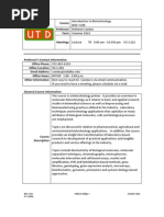 UT Dallas Syllabus For Biol5v00.0u1.10u Taught by Mehmet Candas (Candas)