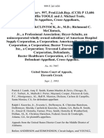 37 Fed. R. Evid. Serv. 997, prod.liab.rep. (Cch) P 13,606 Brenda Griffin Toole and J. Michael Toole, Cross-Appellants v. Richmond C. McClintock Jr., M.D. Richmond C. McClintock Jr., a Professional Association Heyer-Schulte, an Unincorporated Wholly Owned Subsidiary of American Hospital Supply Corporation, a Corporation American Hospital Supply Corporation, a Corporation Baxter Travenol Laboratories, Inc., a Corporation Travenol Laboratories, Inc., a Corporation, Baxter Healthcare Corporation, a Corporation, Cross-Appellee, 999 F.2d 1430, 11th Cir. (1993)