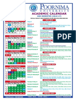 PU Academic Calendar (ODD Sem) - 2016