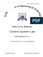 Control System Lab: Practical Manual