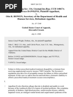 22 Soc - Sec.rep - Ser. 116, Unempl - Ins.rep. CCH 14067a Evelyn Grace Dawkins v. Otis R. Bowen, Secretary of The Department of Health and Human Services, 848 F.2d 1211, 11th Cir. (1988)