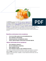 Benficios y Vitaminas de La Naranja y Mandarina