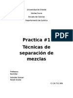 Informe de Laboratorio 'Separacion de Mezclas"