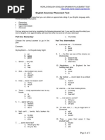 English Grammar Placement Test