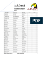 Lista de Aves de Panama Julio 2016