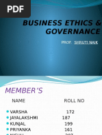 Business Ethics & Governance: Prof. Shruti Naik