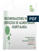 Recomendaciones para Los Servicios de Alimentación Hospitalaria. 2010