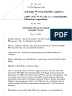 Glen Warren and Peggy Warren v. Ford Motor Credit Company and Larry Diefenderfer, 693 F.2d 1373, 11th Cir. (1982)